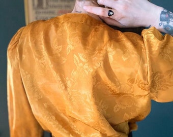 satin blouse gold