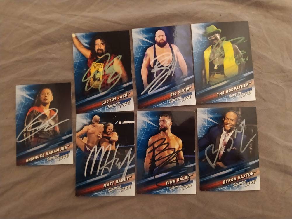 WWE wwf autograph signed autograph signing card cards Etsy