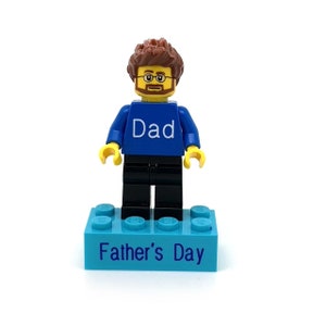 Personalised Mini-Figure on a Personalised Brick - Made using up-cycled LEGO®- Perfect Dad gift -Perfect Fathers Day Gift