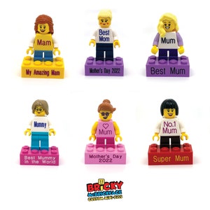 Personalised Mini-Figure on a Personalised Brick - Made using up-cycled LEGO® - Perfect Mother's Day Gift - Gift for Mum - Gift for Her