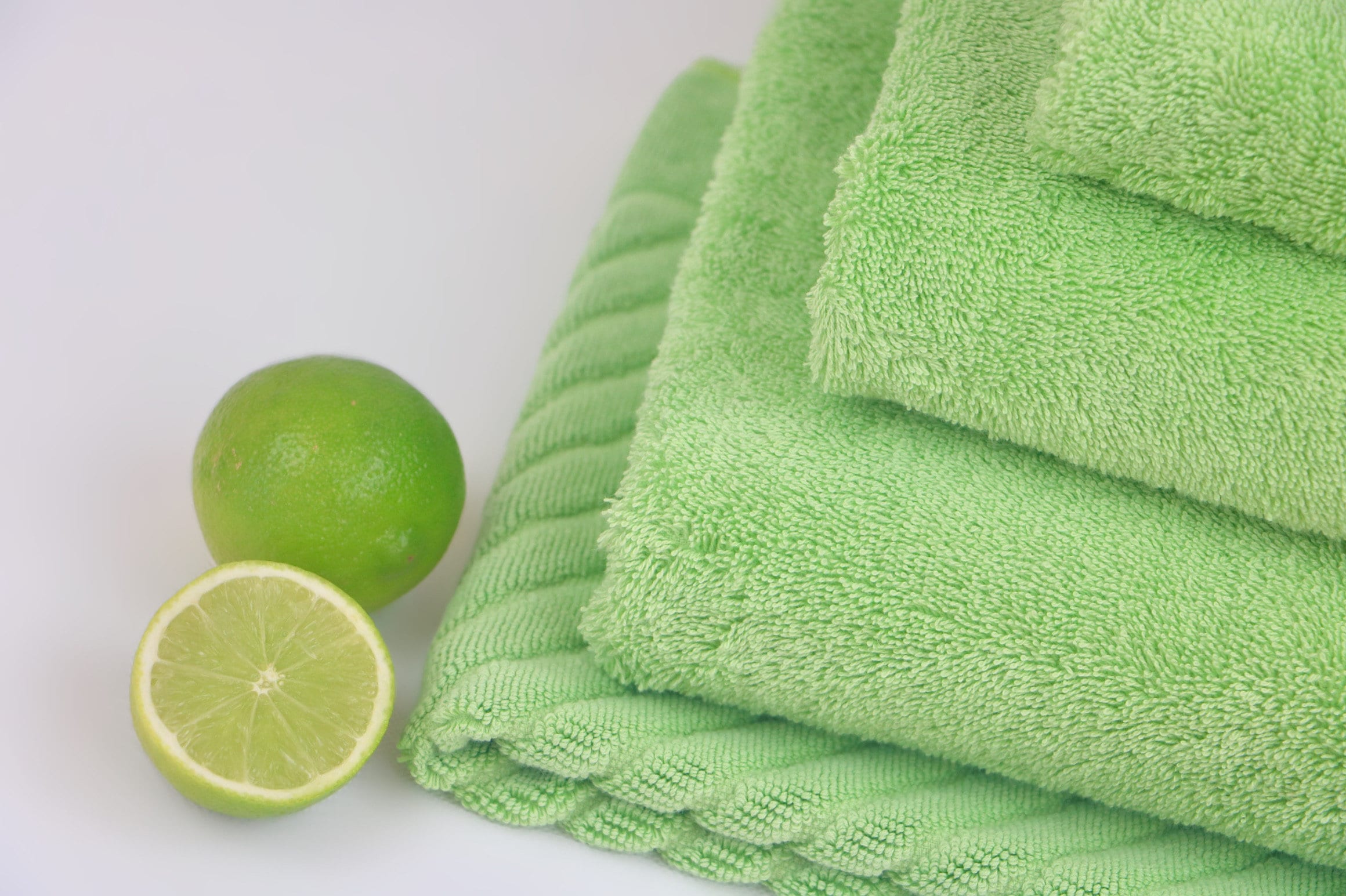 Lime Green Premium 100 Combed Cotton Bath Towel Sets 620 GSM Soft Absorbent 6pcs 7pcs Sets