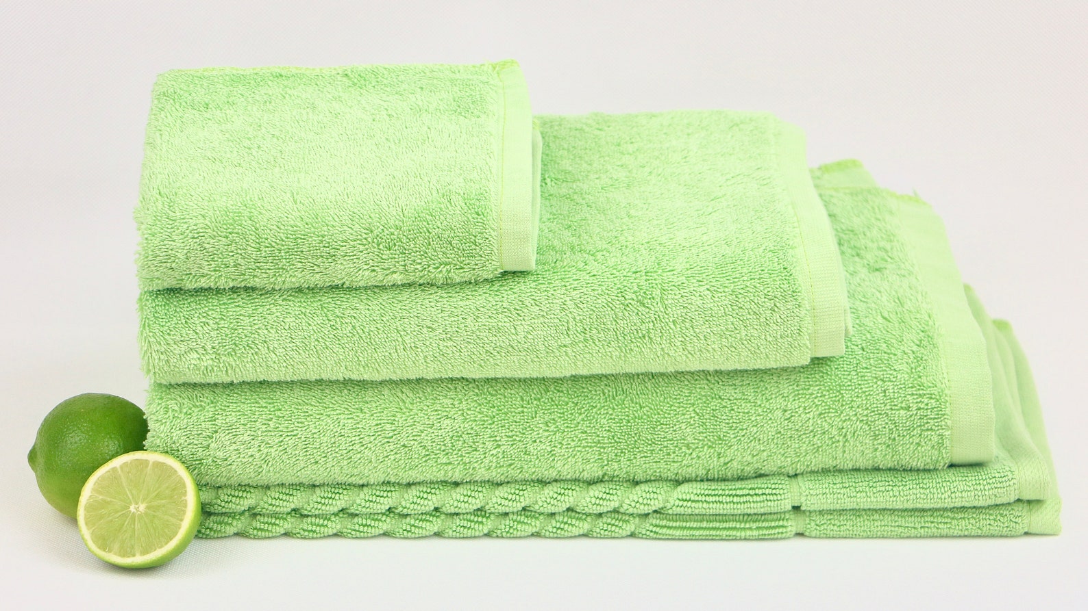 Lime Green Premium 100 Combed Cotton Bath Towel Sets 620 GSM Soft Absorbent 6pcs 7pcs Sets