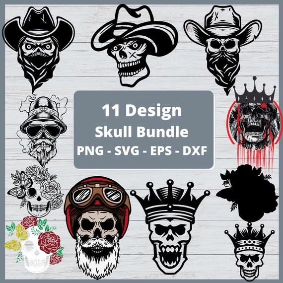 Skull SVG Bundleskull Dxfskull Pngskull Epsskull | Etsy