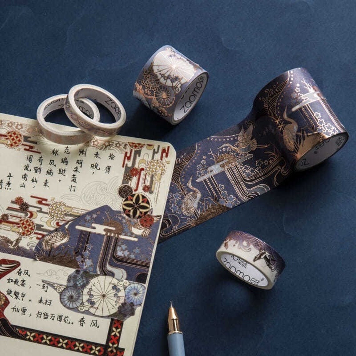 Nuevo en stock Oro Foil Chinese Tradition Pattern Washi Tape Etsy