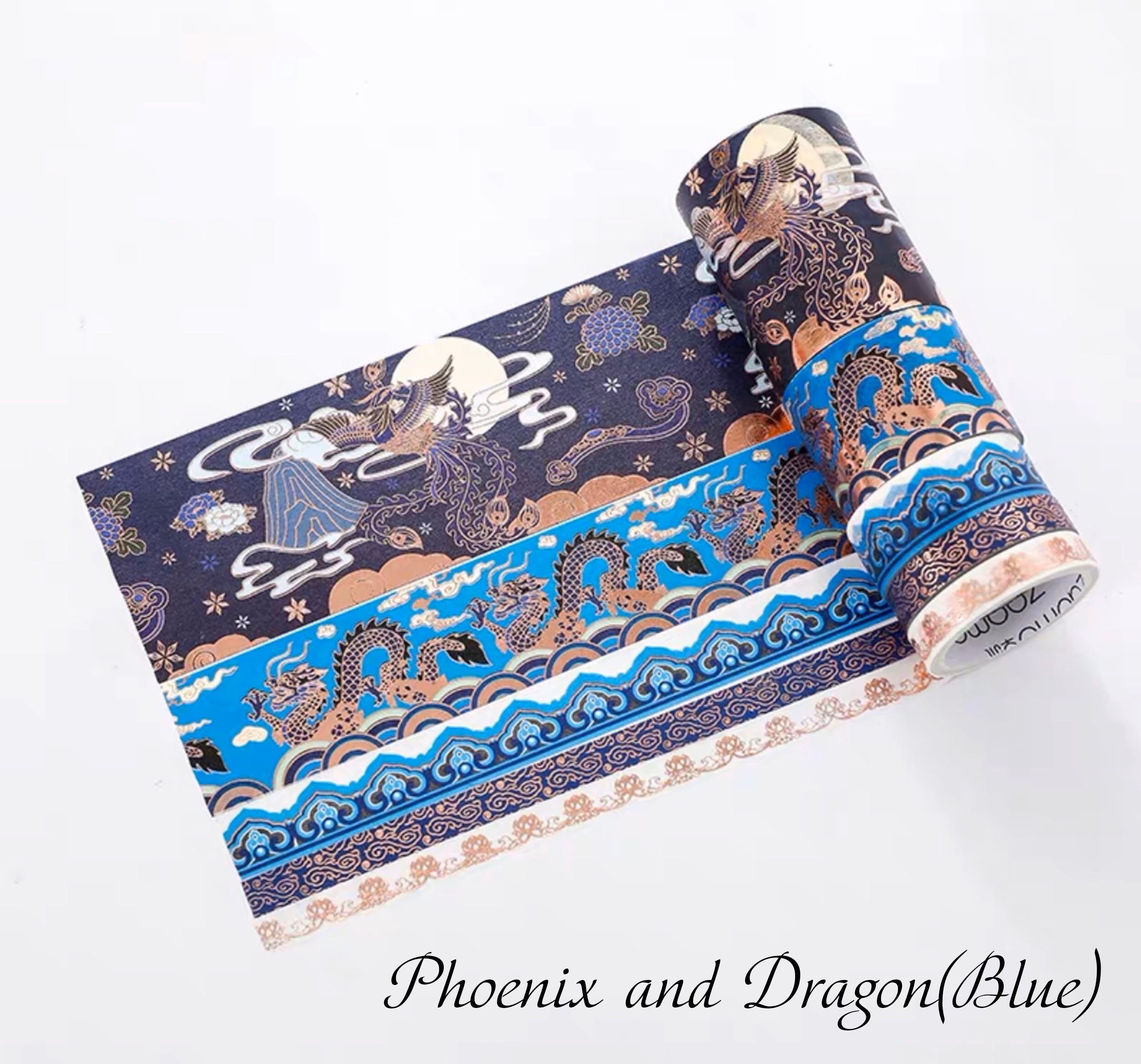 Gold Foil Chinese Tradition Pattern Washi Tape Bundle 5 Rolls Etsy