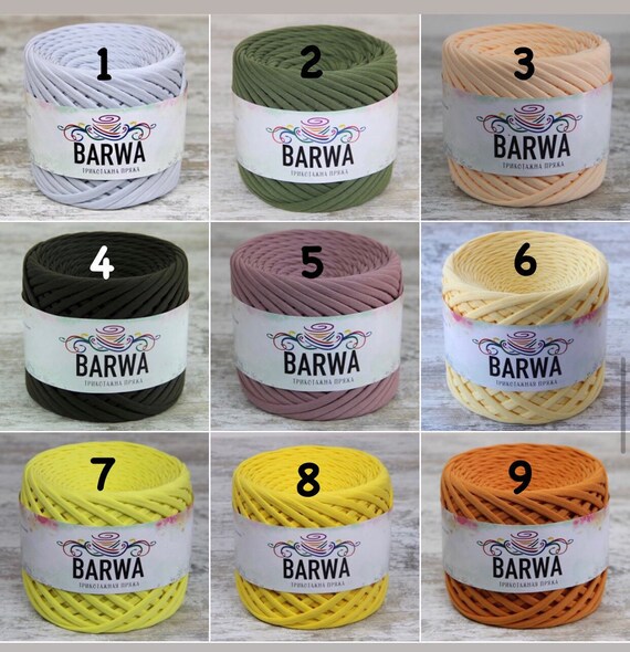 Knitted yarn tshirt bulky cotton 100 BARWA color TERRACOTTA 79 mm