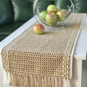 Runner crochet, Half Cotton Crochet,Home Decor, boho country style, Rectangle Long Napkin,Made to order