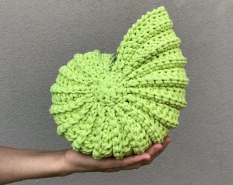 Nautilus decorative seashell basket, croche marine decor, cute home decor, nautilus shell crochet black, gift, many colors