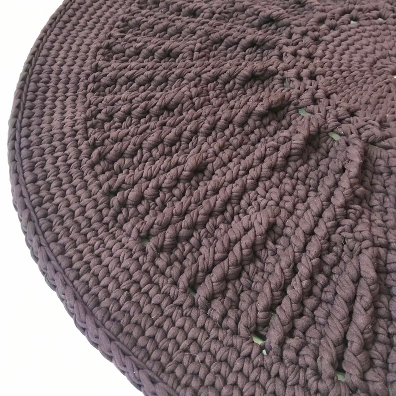 round rug knit carpet baby/'s rug hand knitted rug decor home Round carpet Doily rug crochet rug Round brown rug 75 cm carpet many colors