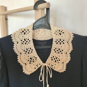 Col ajouré tendance, dentelle stylée à la mode pour femme, crochet fait main d'été, couleur Beige image 7