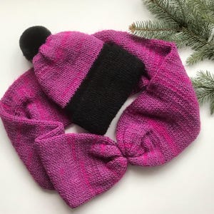 Knitted winter hat + snood, unisex, warm soft hat, set for winter