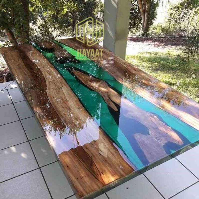 Office Desk Conference Table Made with Walnut wood and Epoxy