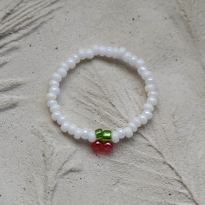 Beaded cherry ring