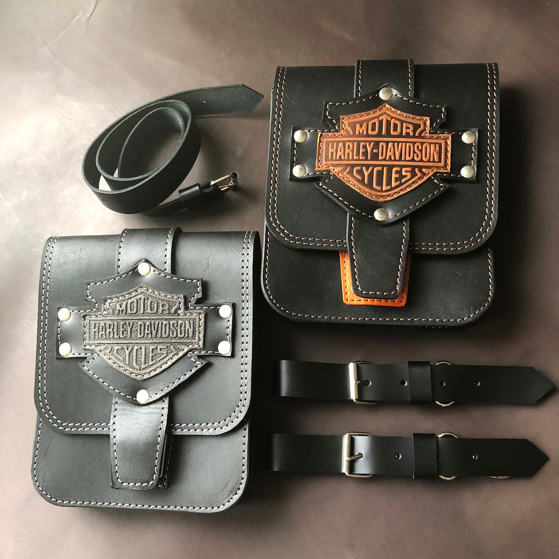 HARLEY DAVIDSON Biker Leather hip bag Biker Leg leather Etsy