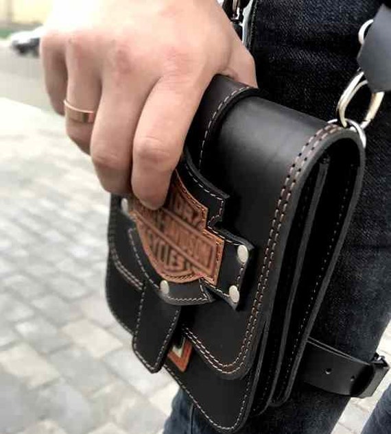 biker leather bag
