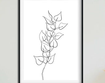 Sunflower Flower Line Art Line Drawing Print (Instant Download) - Etsy