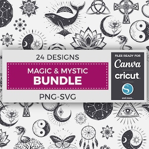 Magic Symbols, Mystic Designs, Magical Clipart, Occult Symbols,  Mystic Element Bundle, Magic Symbol Set, Big Bundle SVG PNG, Mystical Signs
