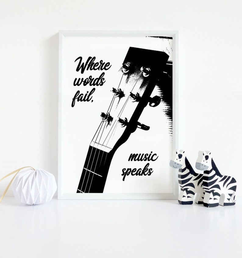 Music wall art Gift for music lover Music art print Quote image 1