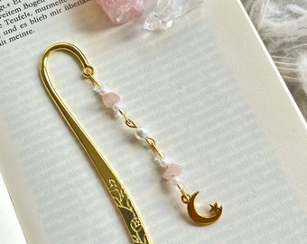 Fairytale bookmark gold with real gemstones