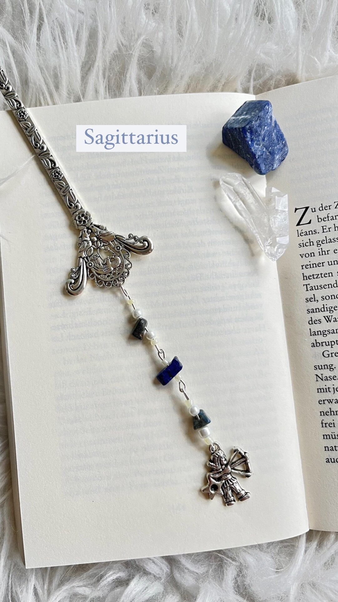 Sternzeichen Lesezeichen Silber mit echten Edelstein - Etsy.de