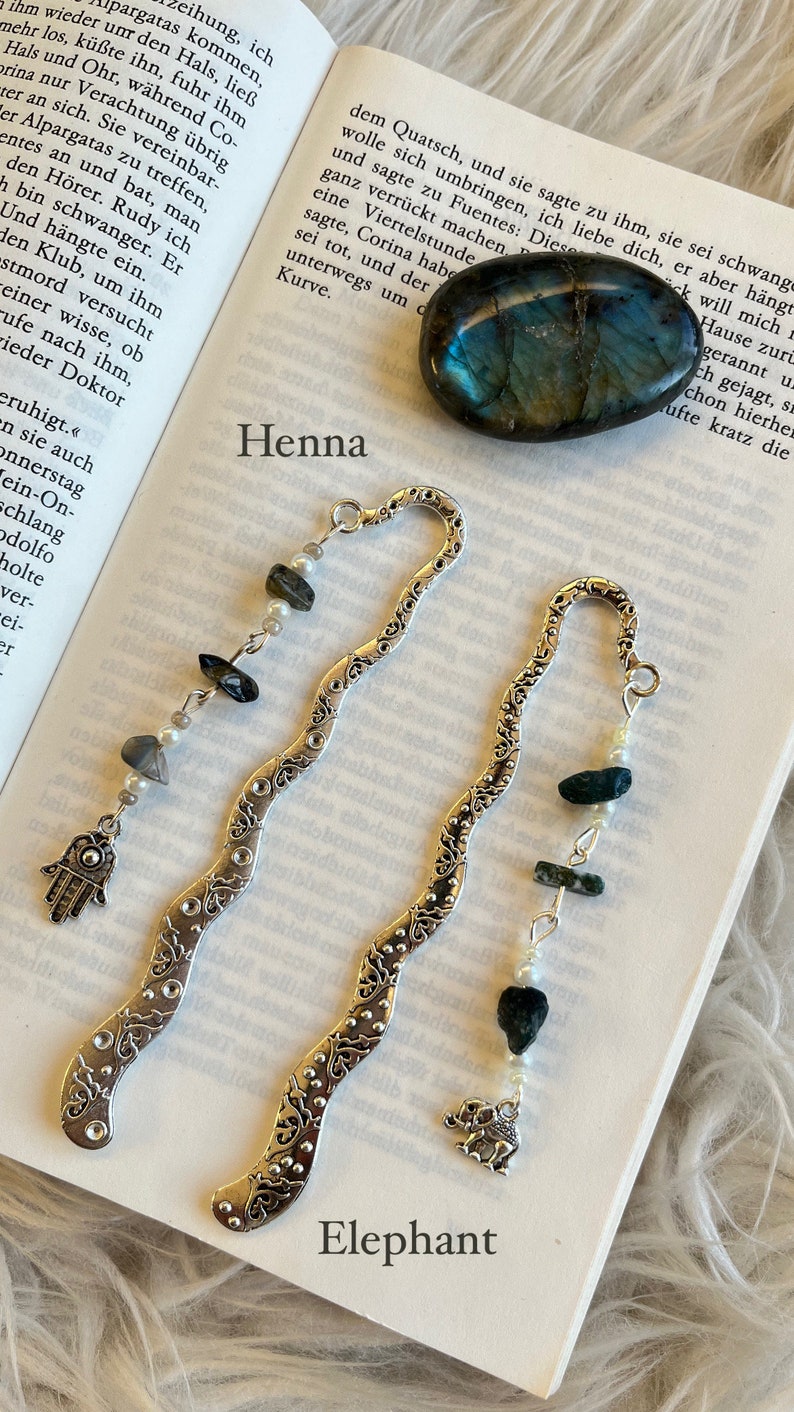 Fairytale bookmark silver with real gemstones image 5