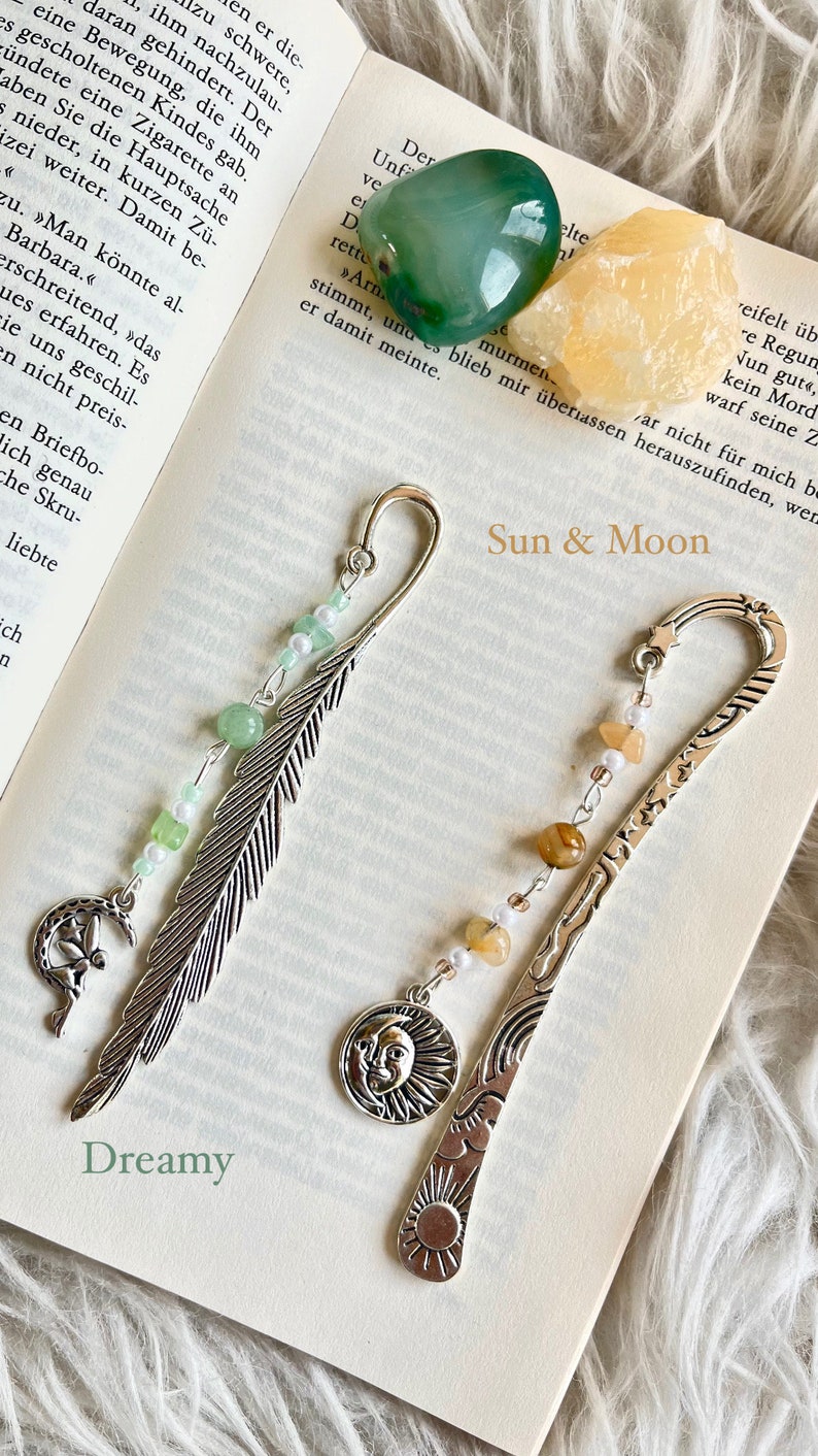 Fairytale bookmark silver with real gemstones image 3