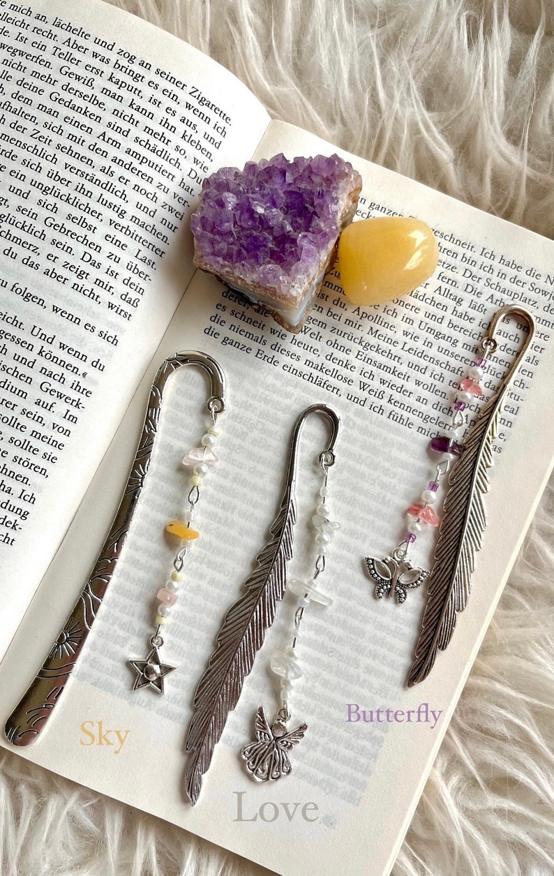 Fairytale bookmark silver with real gemstones image 4