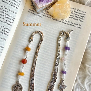 Fairytale bookmark silver with real gemstones image 1