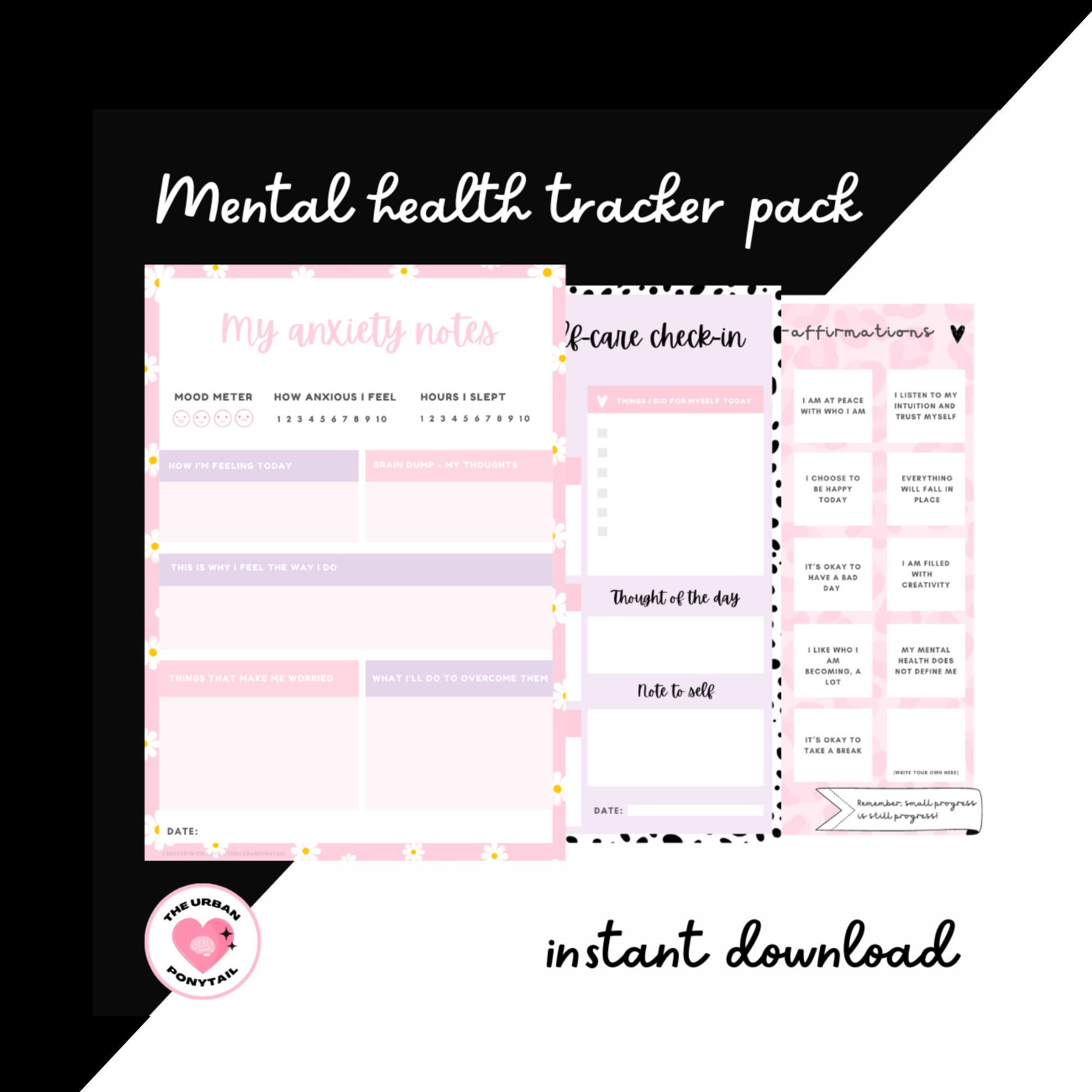 Printable Mental Health Tracker Cute Pastel Mental Health - Etsy