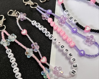 Disability awareness beaded charm keychain | Autism, ADHD, neurodivergent | chronic illness keychain