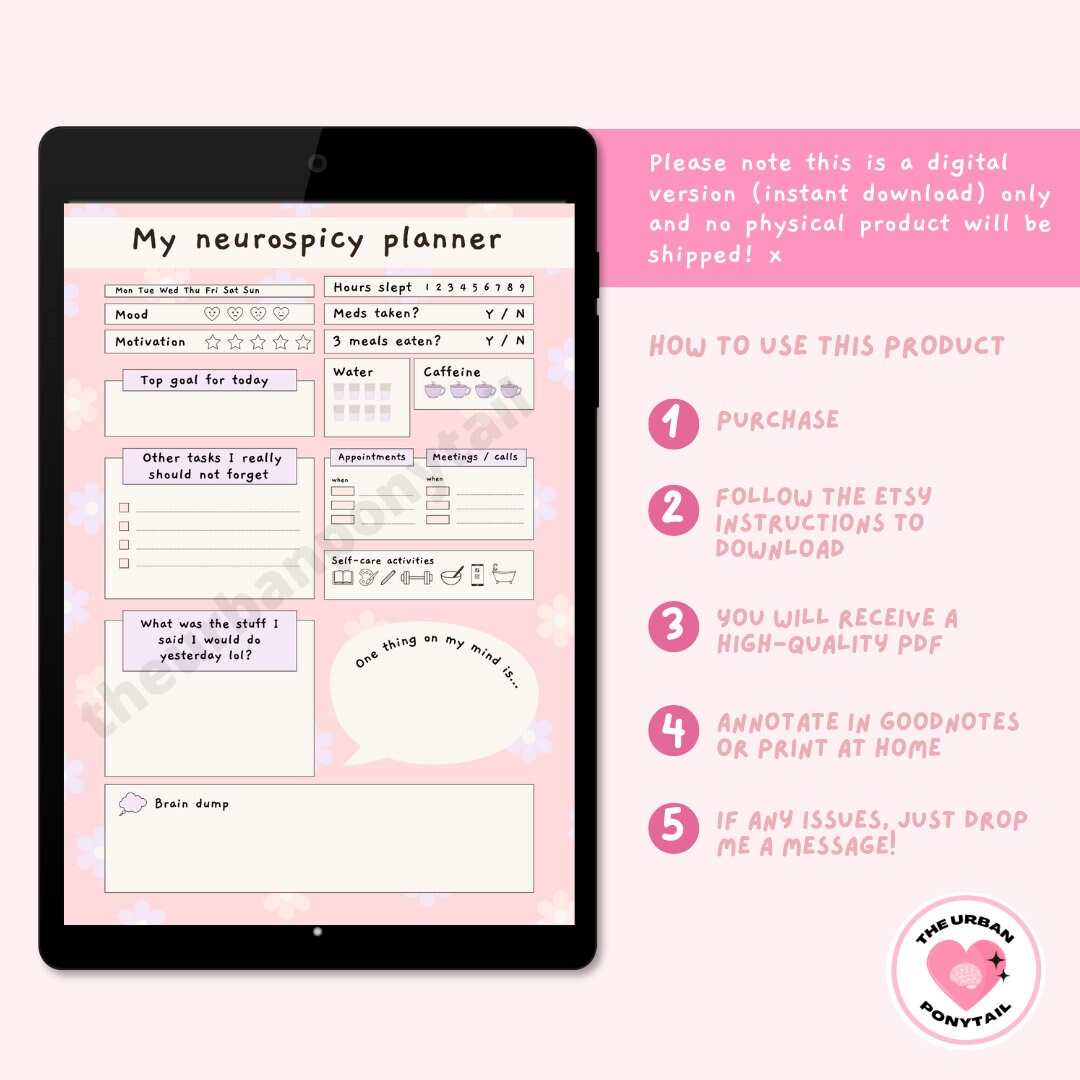 Cute Printable Pastel Daily Planner for ADHD | ADHD Printable Sheet ...