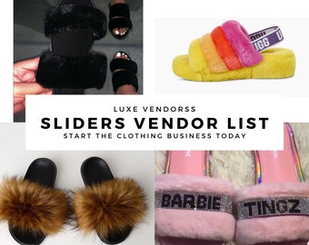 versace fur slides