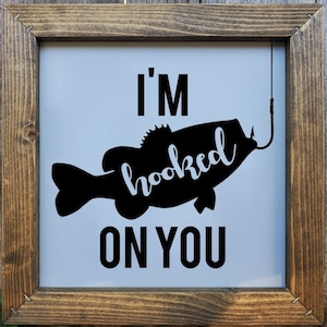 I&#39;m Hooked on You - Largemouth Bass. Fishing Couple. Anniversary Gift.
