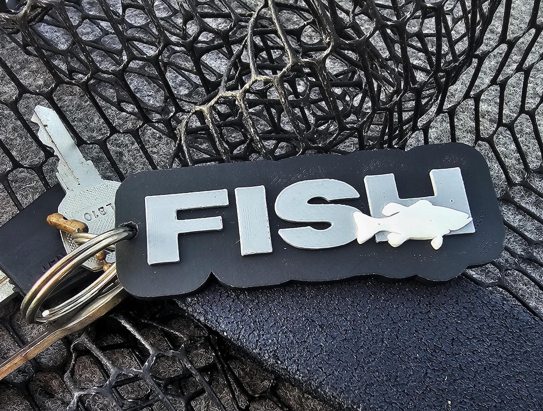 Fish Keyring 3D Printed Fishing Keychain - Unique Fisherman Gift, Key Ring ...