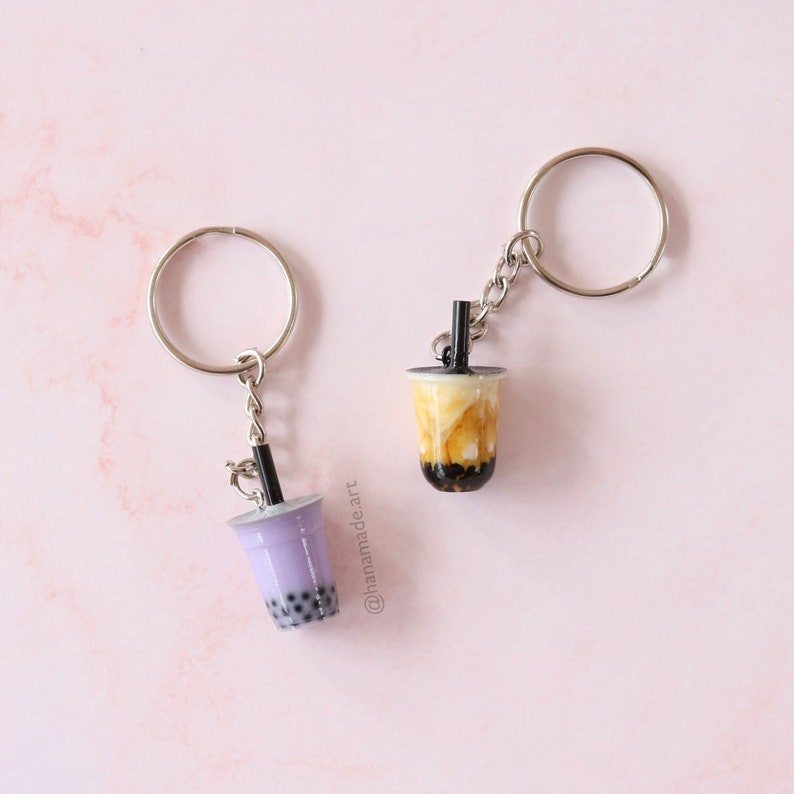 Boba Milk Tea Keychain Bubble Boba Tea Charm Cute Etsy