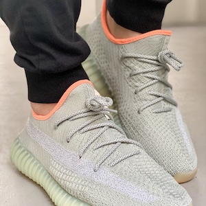 3M Reflective Rope Laces Static Desert Sage Green for Yeezy