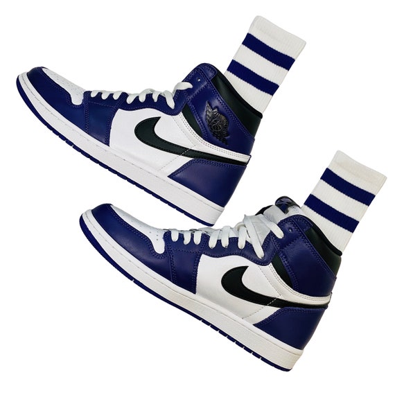 Air Jordan 1 Crew Socks Wit met Court Purple Stripes voor | Etsy België