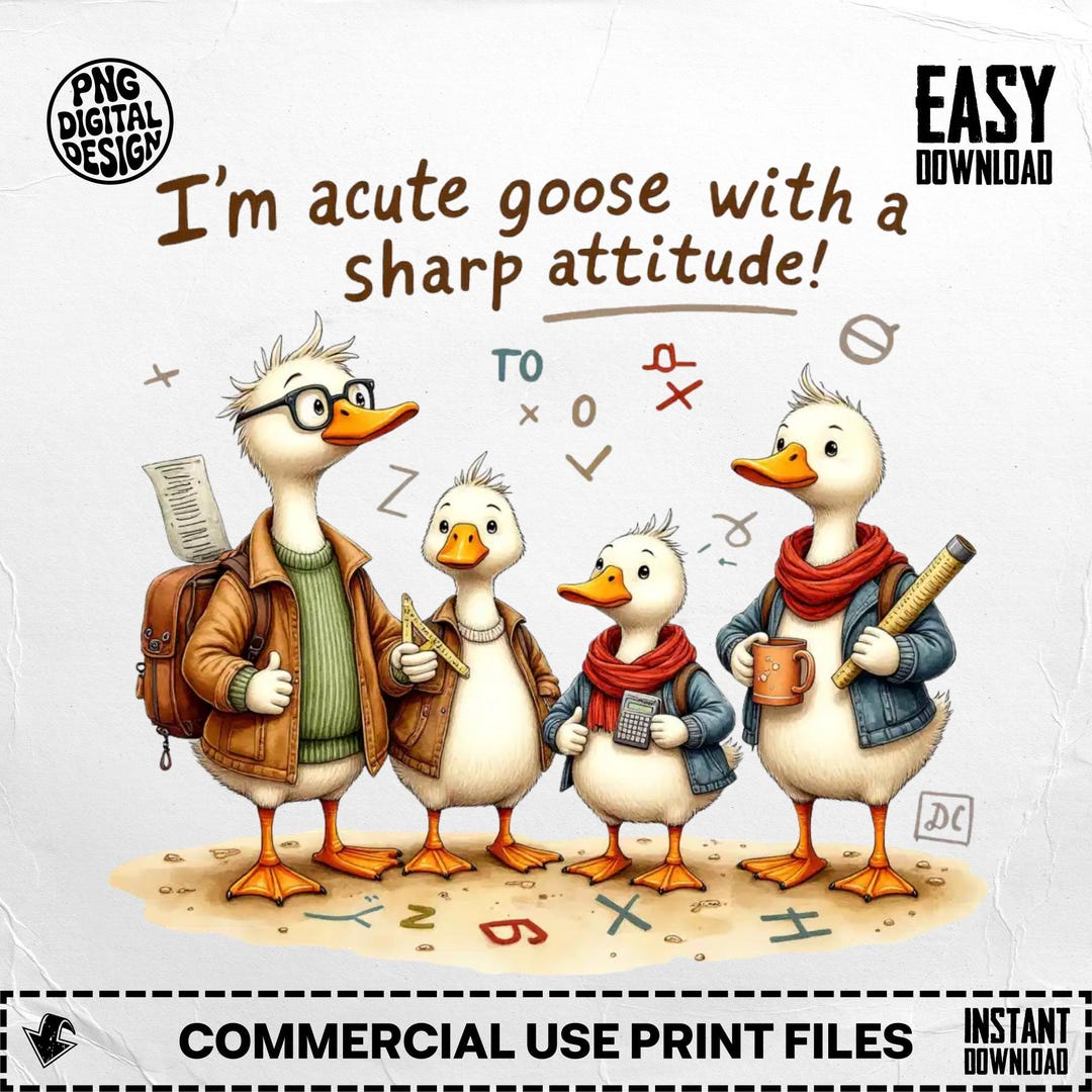 Math Goose PNG: Teacher Clipart, Back to School (digital Download) - Etsy