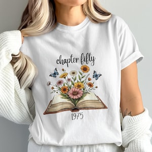 Chapter Fifty Png, 1975 Clipart, Flower Book Png,Butterfly Png, Digital Download, Floral Png, Book Lover Gift, Sublimation