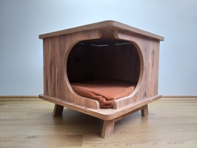 Wooden Cat Bed Wooden Cat Furniture Wood Cat Bed Wooden Cat Etsy