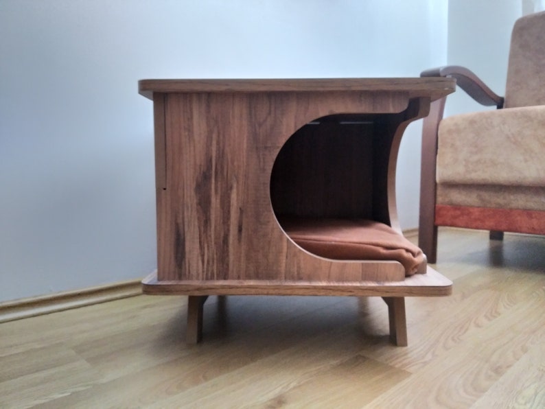 Wooden Cat Bed Wooden Cat Furniture Wood Cat Bed Wooden Cat Etsy