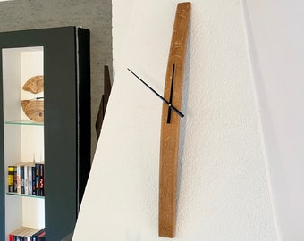 Barrel staves wall clock - oak oiled