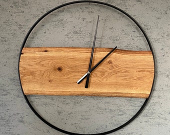 Modern oak wood wall clock, regional