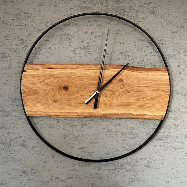 Horloge murale moderne en bois de chêne, régionale