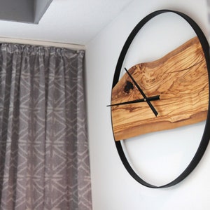 Modern olive wood wall clock image 4