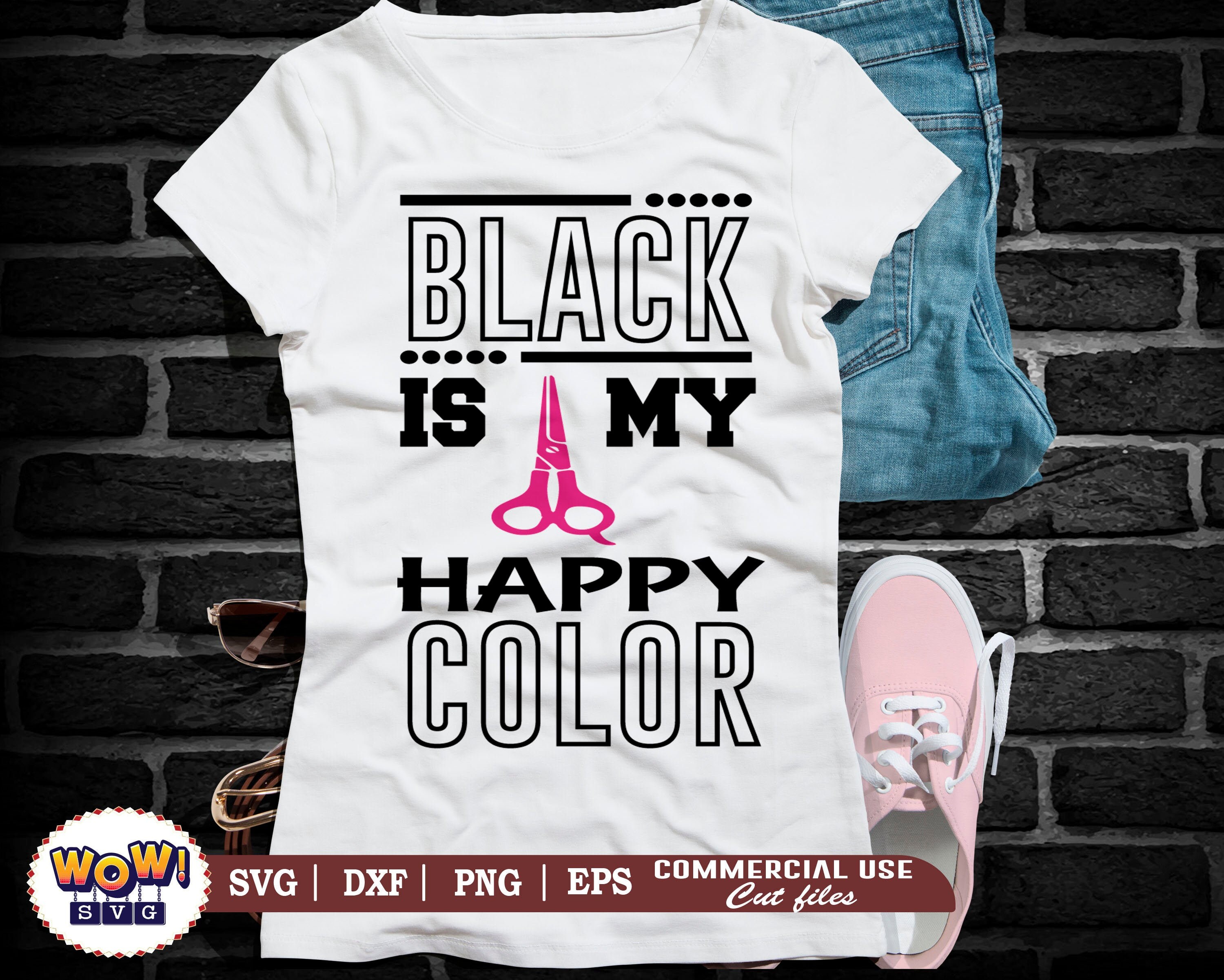 Black is my happy color svg dxf png barber svg salon svg Etsy