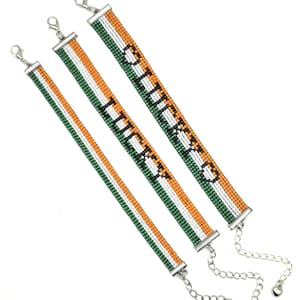 Adjustable Loom Beaded Bracelets - St. Patrick's Day - Green Argyle Pattern {Miyuki Delica Beads}