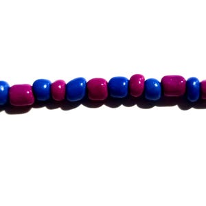 Adjustable Seed Bead Bracelets blue/magenta