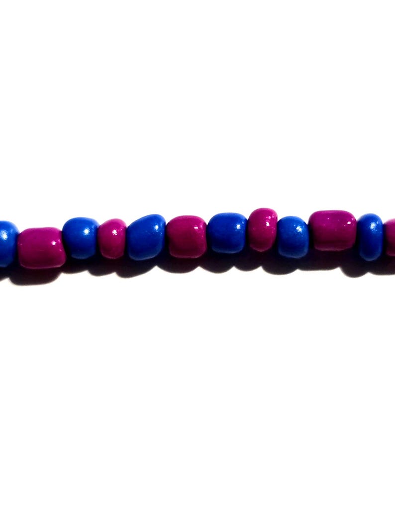 Adjustable Seed Bead Bracelets blue/magenta