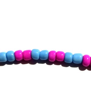 Adjustable Seed Bead Bracelets light blue/pink